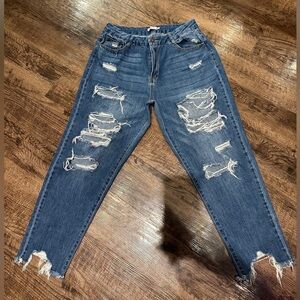 Rue21 Ripped Blue Boyfriend Jeans